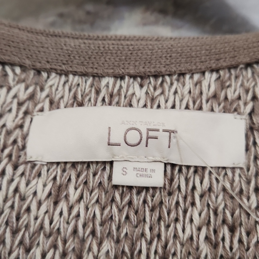 LOFT Sweater Blazer Size Small Knit Pockets 100%Cotton Career Contemporary - Picture 6 of 11